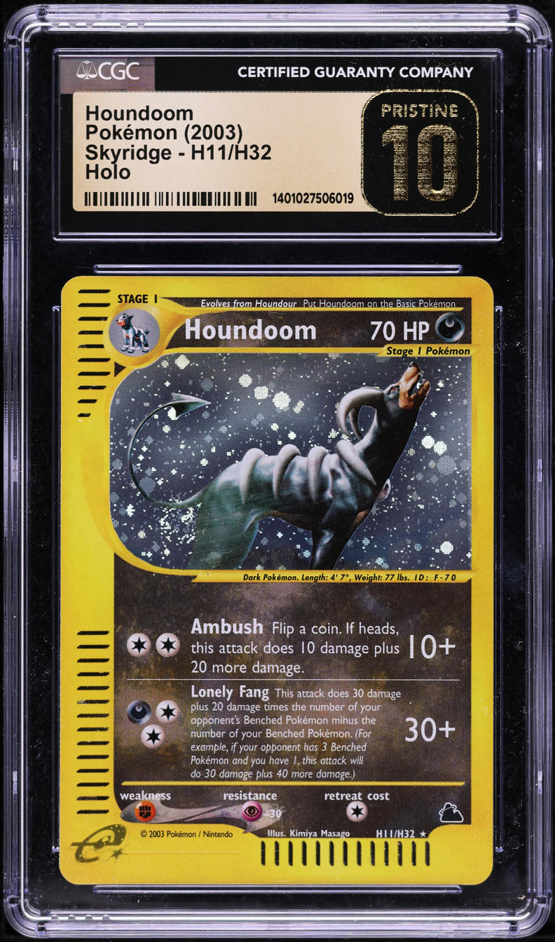 2003 POKEMON SKYRIDGE HOLO HOUNDOOM #H11 CGC 10 PRISTINE