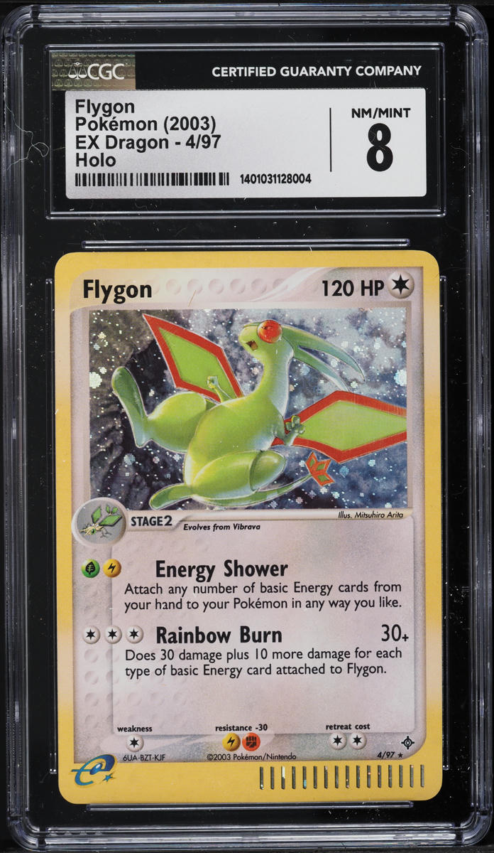 2003 POKEMON EX DRAGON HOLO FLYGON #4 CGC 8 NM-MT