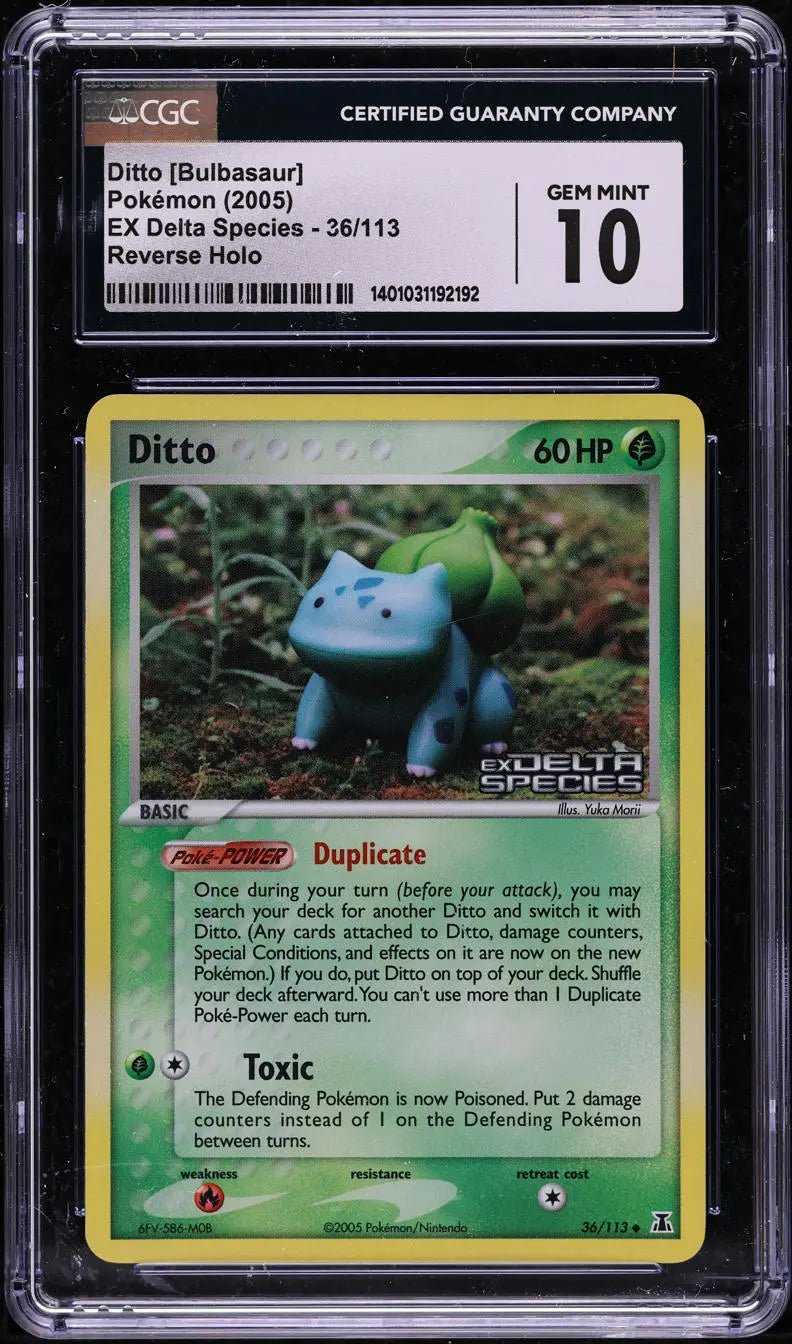 2005 POKEMON EX DELTA SPECIES REVERSE HOLO DITTO BULBASAUR #36 CGC 10 GEM MINT