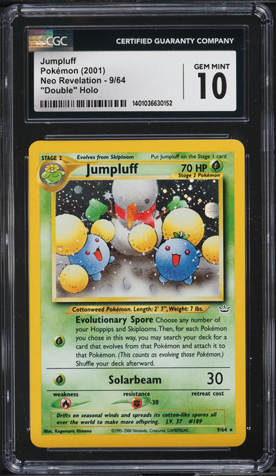 2001 POKEMON NEO REVELATION DOUBLE HOLO JUMPLUFF #9 CGC 10