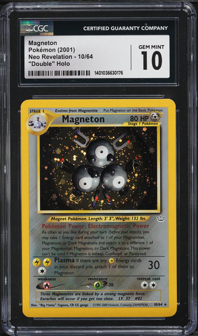 2001 POKEMON NEO REVELATION DOUBLE HOLO MAGNETON #10 CGC 10