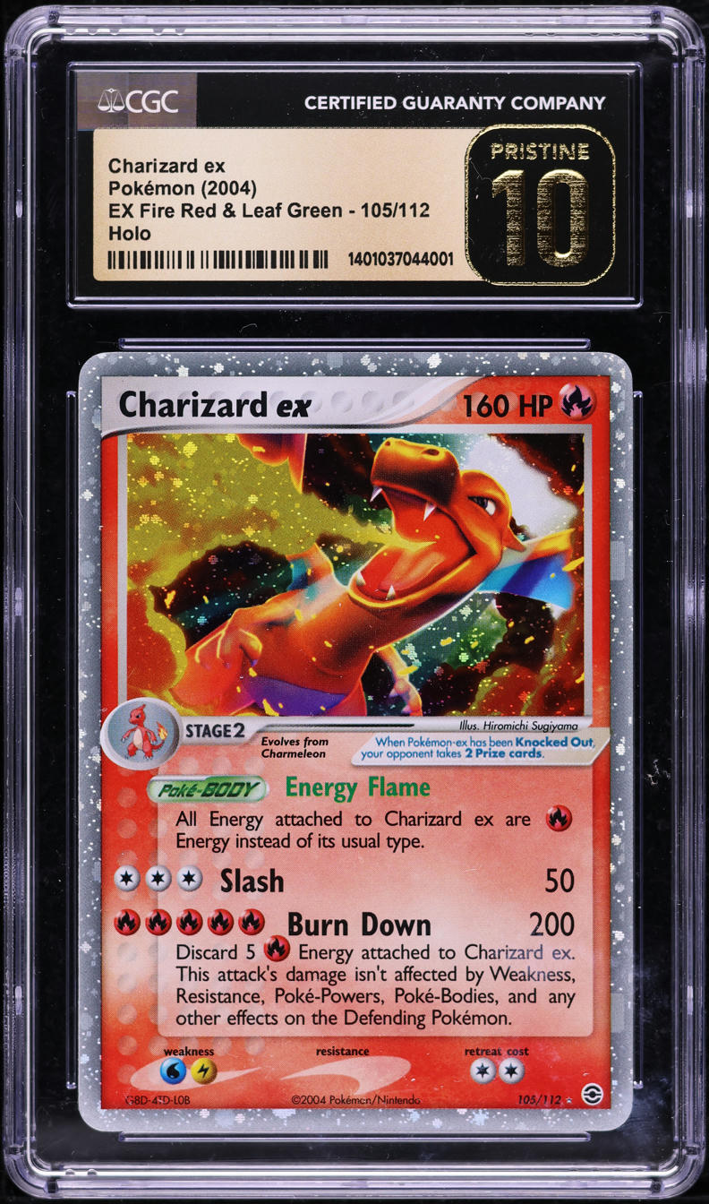 2004 POKEMON EX FIRE RED & LEAF GREEN HOLO CHARIZARD EX #105 CGC 10 PRISTINE *POP 7*