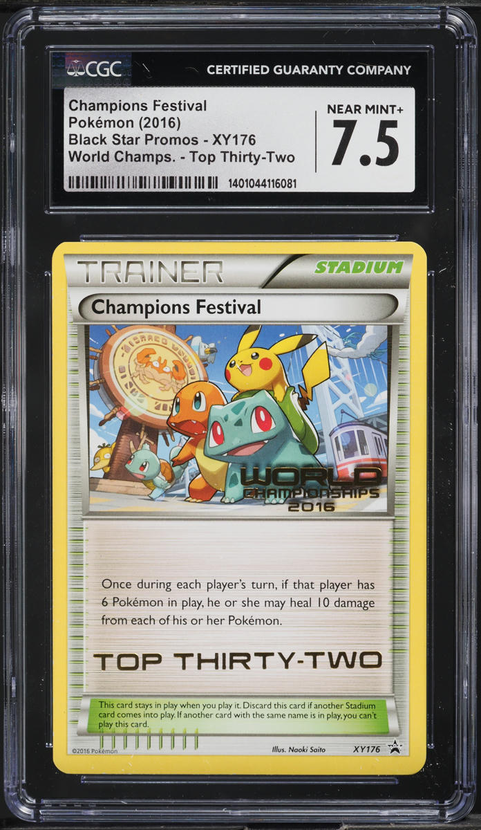 2016 POKEMON XY PROMO WORLD CHAMPIONSHIPS TOP 32 CHAMPIONS FESTIVAL CGC 7.5