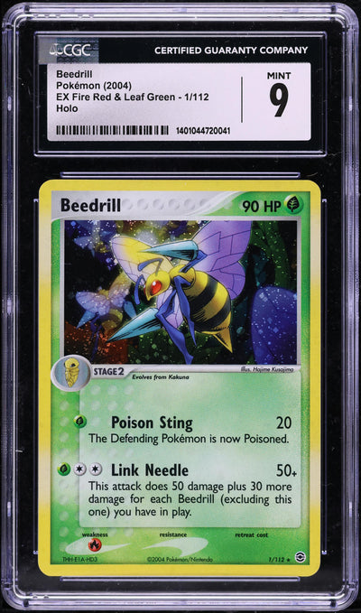 2004 POKEMON EX FIRE RED & LEAF GREEN HOLO BEEDRILL #1 CGC 9 MINT