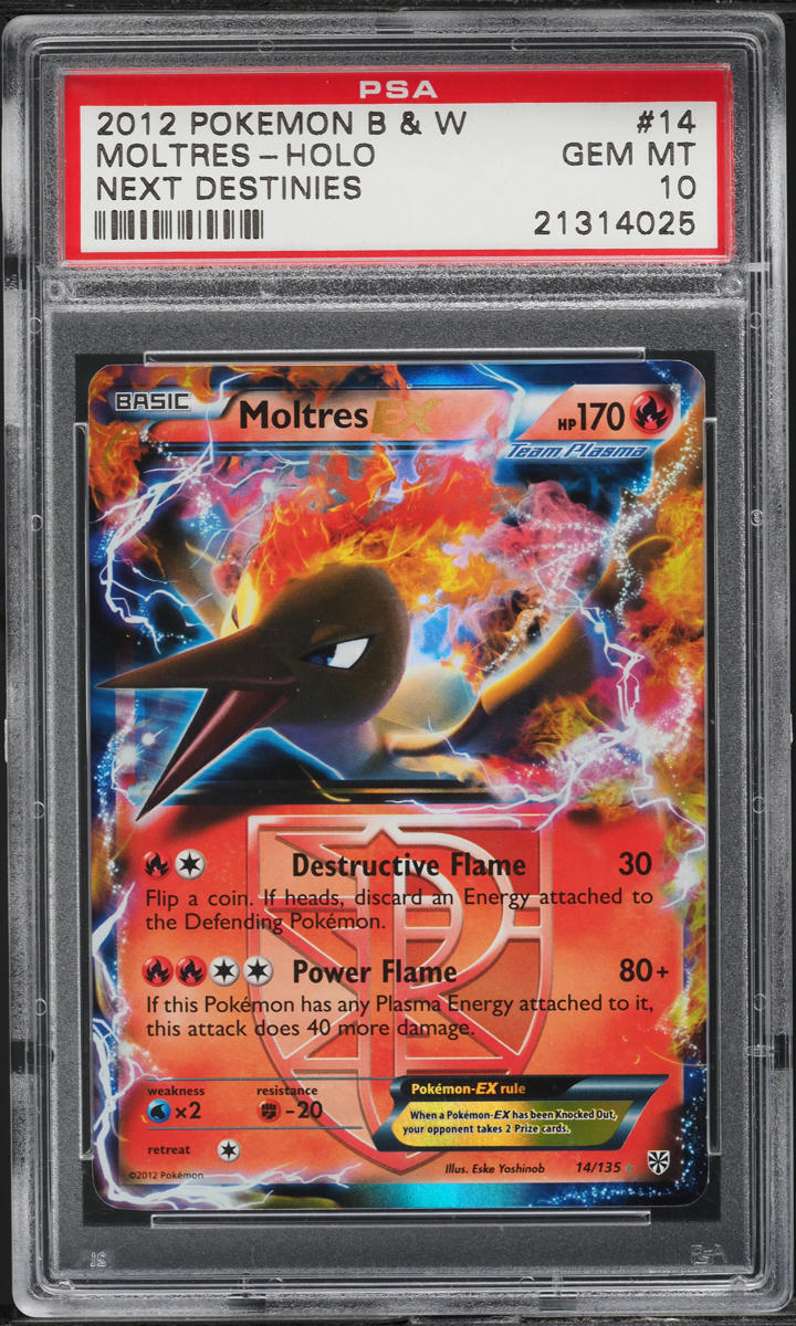 2013 POKEMON BW PLASMA STORM MOLTRES EX #14 PSA 10 *MISLABELLED*