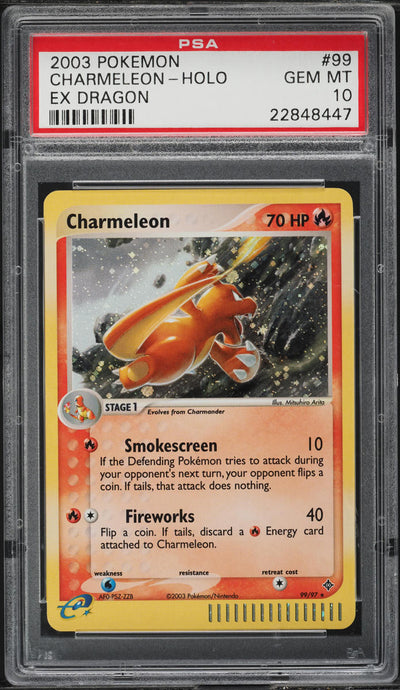 2003 POKEMON EX DRAGON HOLO CHARMELEON #99 PSA 10 GEM MINT