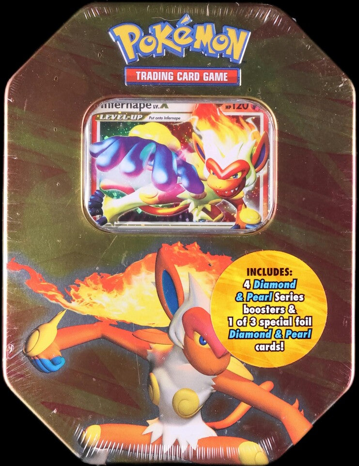 2007 POKEMON DIAMOND & PEARL DP INFERNAPE LV. X COLLECTOR'S TIN SEALED