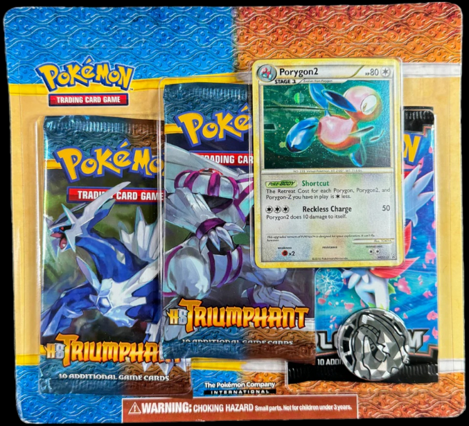 2010 POKEMON HS TRIUMPHANT TRIPLE BLISTER PACK + COIN SEALED *GENERIC IMAGE*