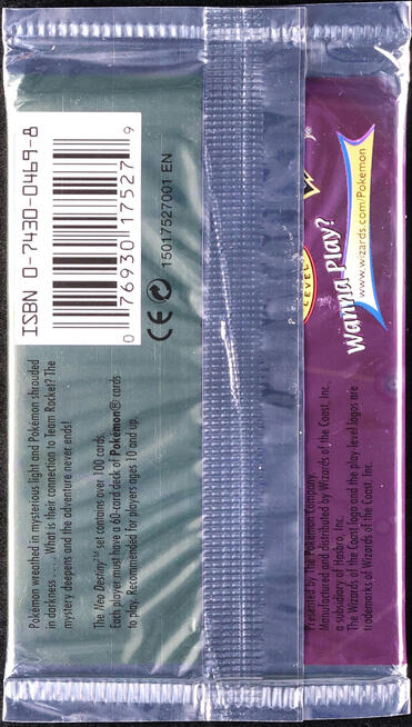 2002 POKEMON NEO DESTINY CELEBI BOOSTER PACK SEALED