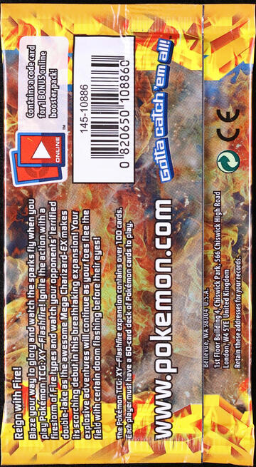 2014 POKEMON XY FLASHFIRE PYROAR BOOSTER PACK SEALED