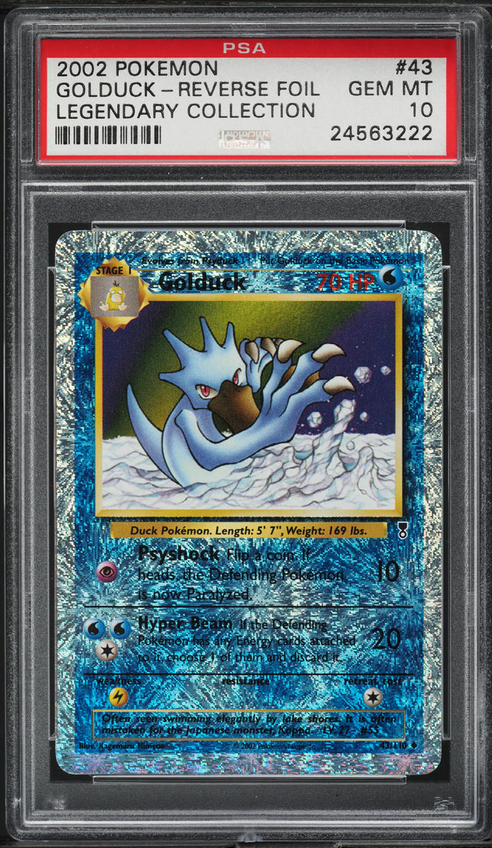 2002 POKEMON LEGENDARY COLLECTION REVERSE HOLO GOLDUCK #43 PSA 10 GEM MINT