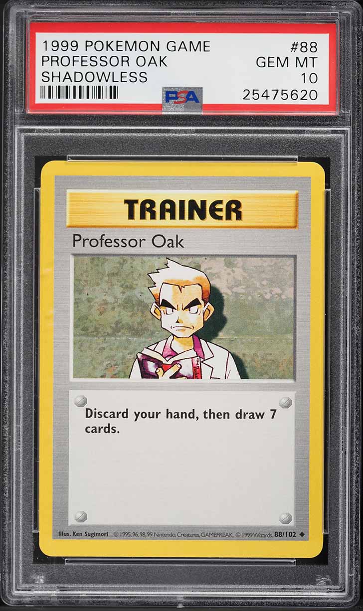 Professor Oak 88/102 - Base Set Unlimited - WOTC Pokemon Card - Vintage 1999 - NM Condition