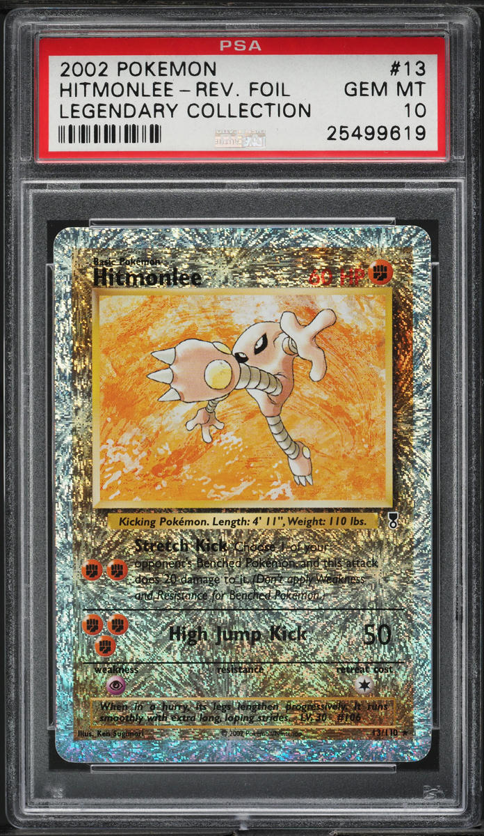 2002 POKEMON LEGENDARY COLLECTION REVERSE HOLO HITMONLEE #13 PSA 10 GEM MINT