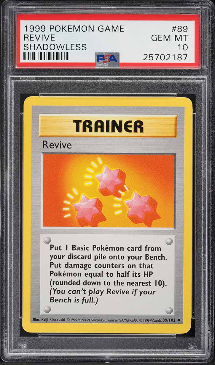 1999 POKEMON BASE SET SHADOWLESS REVIVE #89 PSA 10 GEM MINT