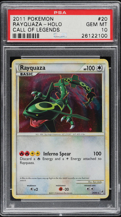 2011 POKEMON CALL OF LEGENDS HOLO RAYQUAZA #20 PSA 10 GEM MINT