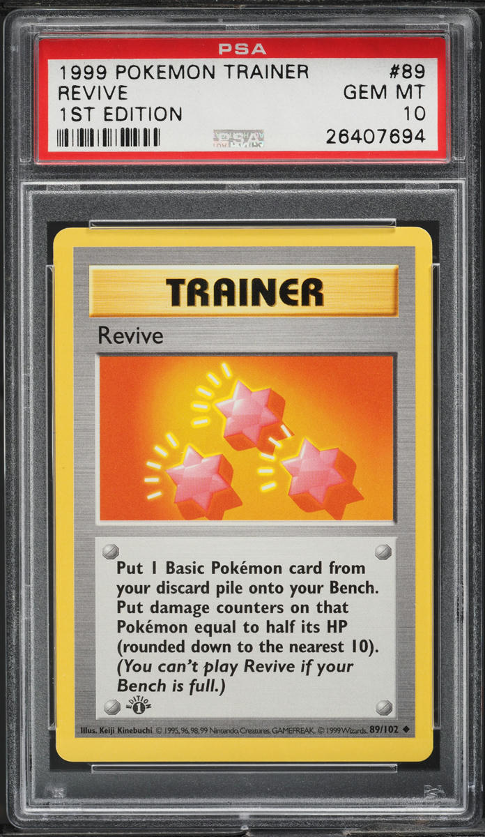 1999 POKEMON BASE SET SHADOWLESS 1ST EDITION REVIVE #89 PSA 10 GEM MINT
