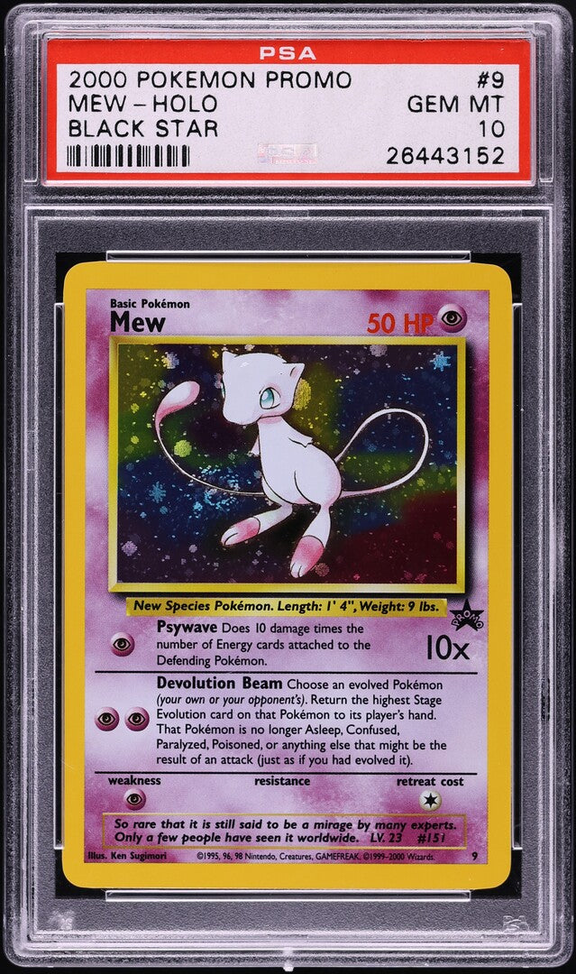 2000 POKEMON LEAGUE BLACK STAR PROMO HOLO MEW #9 PSA 10