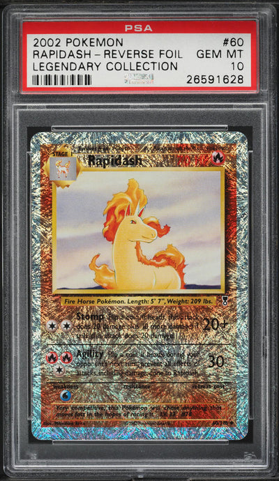 2002 POKEMON LEGENDARY COLLECTION REVERSE HOLO RAPIDASH #60 PSA 10 GEM MINT