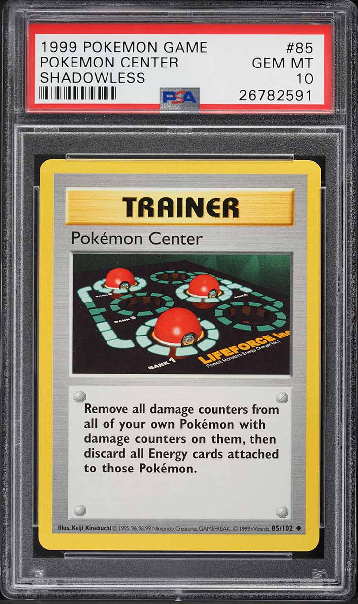 1999 POKEMON BASE SET SHADOWLESS POKEMON CENTER #85 PSA 10 GEM MINT