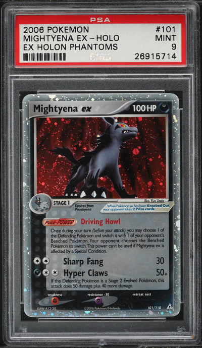 2006 POKEMON EX HOLON PHANTOMS HOLO MIGHTYENA EX #101 PSA 9 MINT