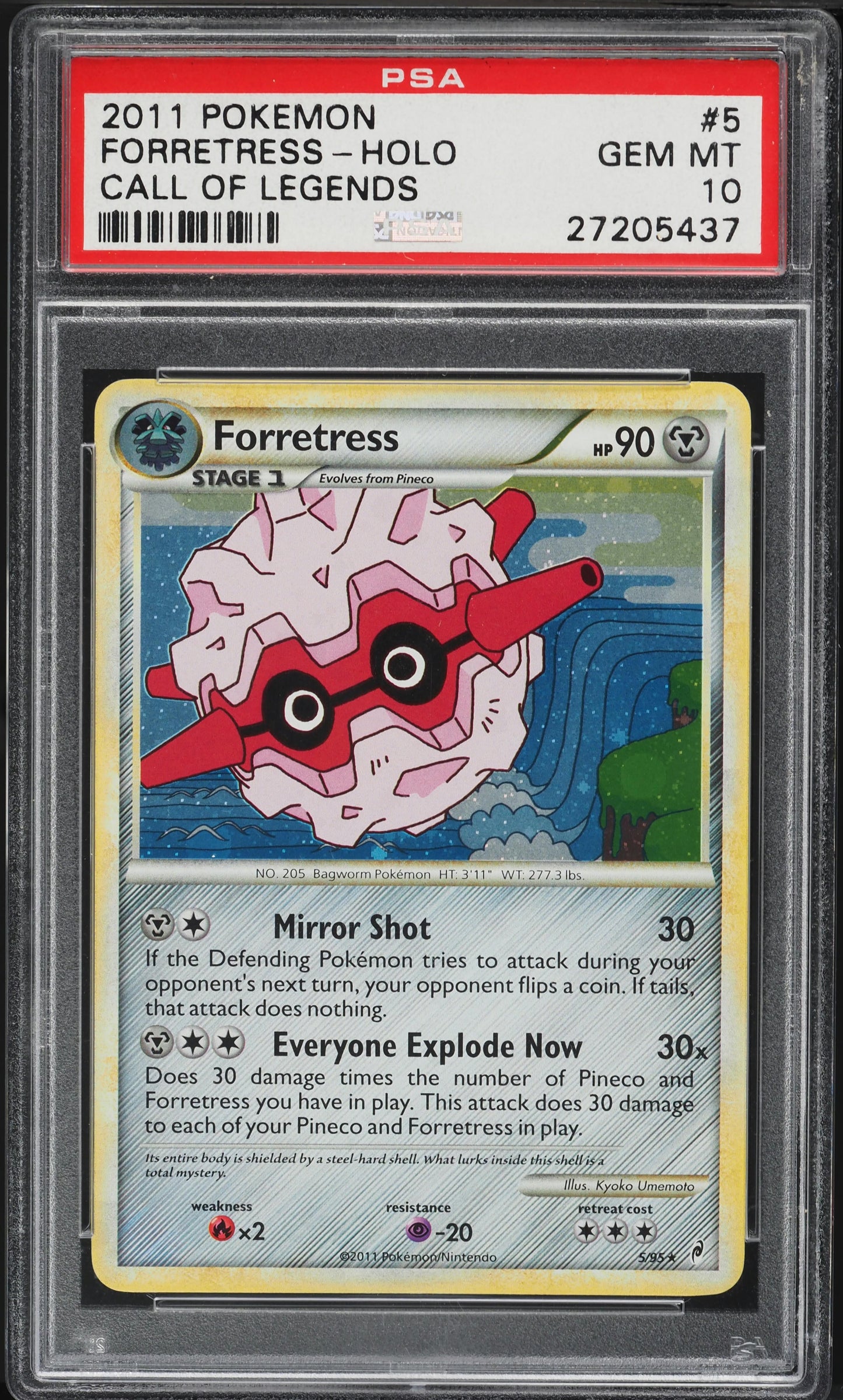 2011 POKEMON CALL OF LEGENDS HOLO FORRETRESS #5 PSA 10 GEM MINT