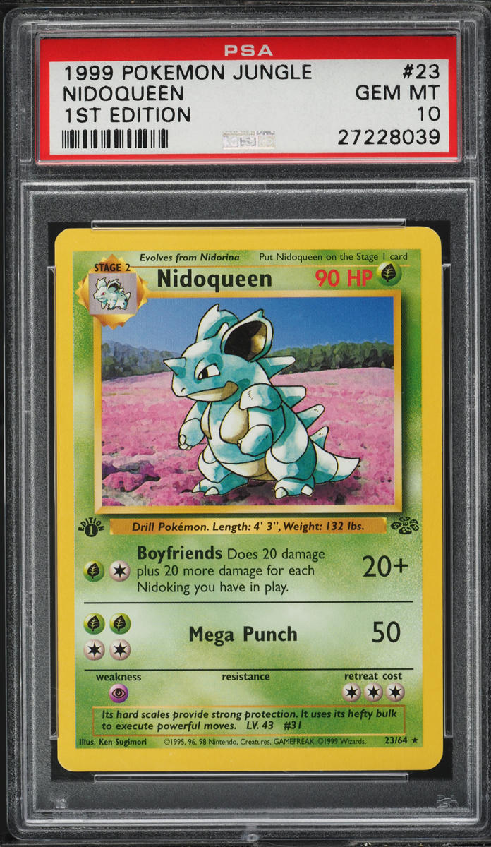 1999 POKEMON JUNGLE 1ST EDITION NIDOQUEEN #23 PSA 10 GEM MINT