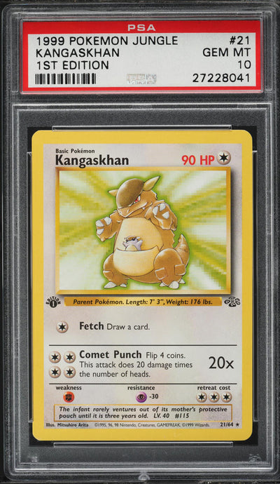 1999 POKEMON JUNGLE 1ST EDITION KANGASKHAN #21 PSA 10 GEM MINT