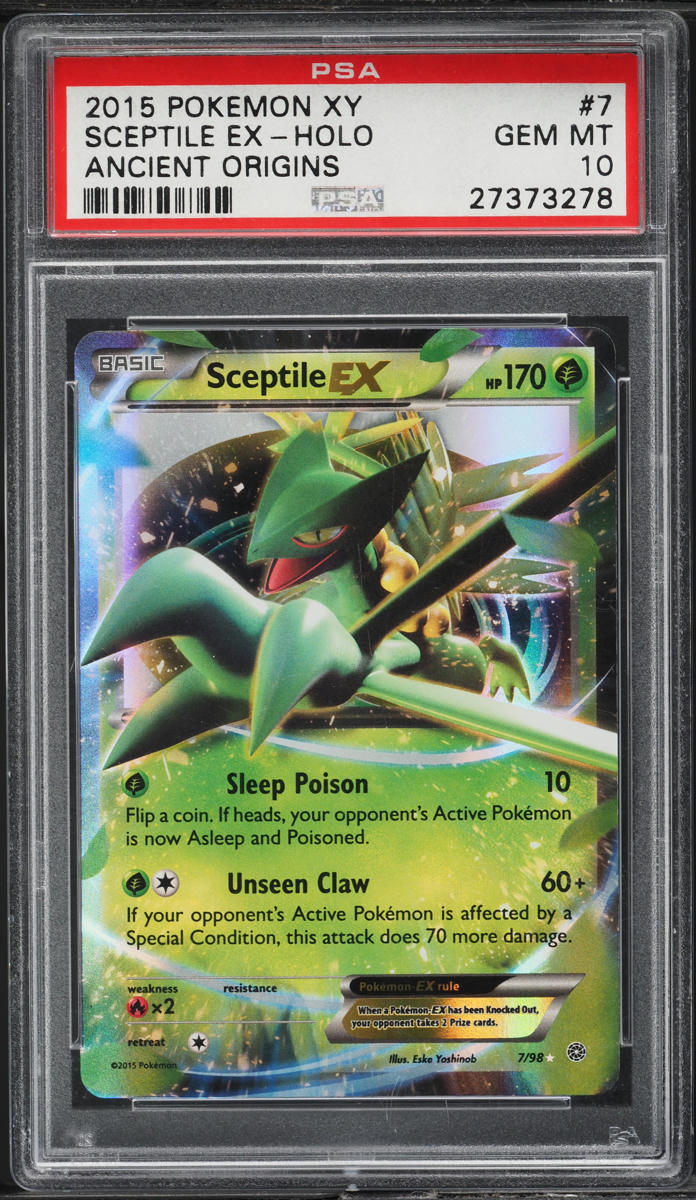 2015 POKEMON XY ANCIENT ORIGINS SCEPTILE EX #7 PSA 10 GEM MINT