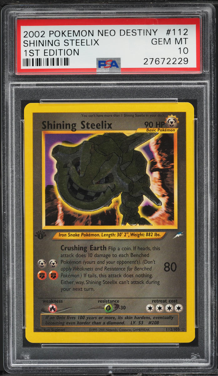 2002 POKEMON NEO DESTINY 1ST EDITION SHINING STEELIX #112 PSA 10 GEM MINT
