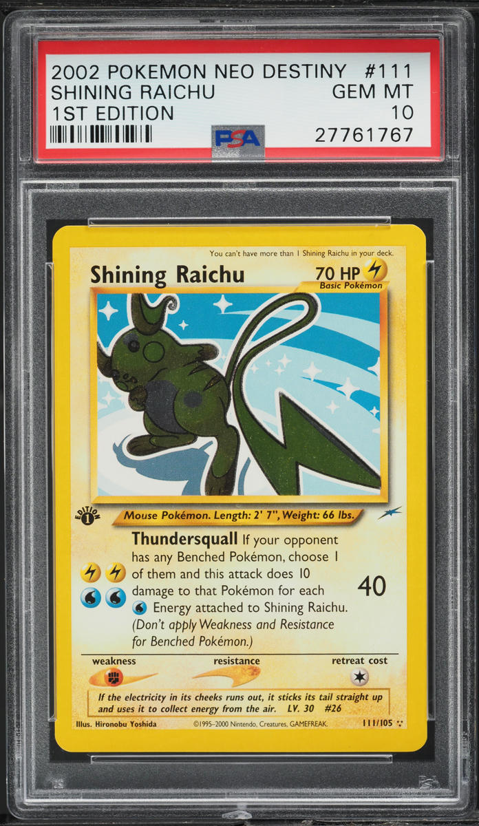 2002 POKEMON NEO DESTINY 1ST EDITION SHINING RAICHU #111 PSA 10 GEM MINT