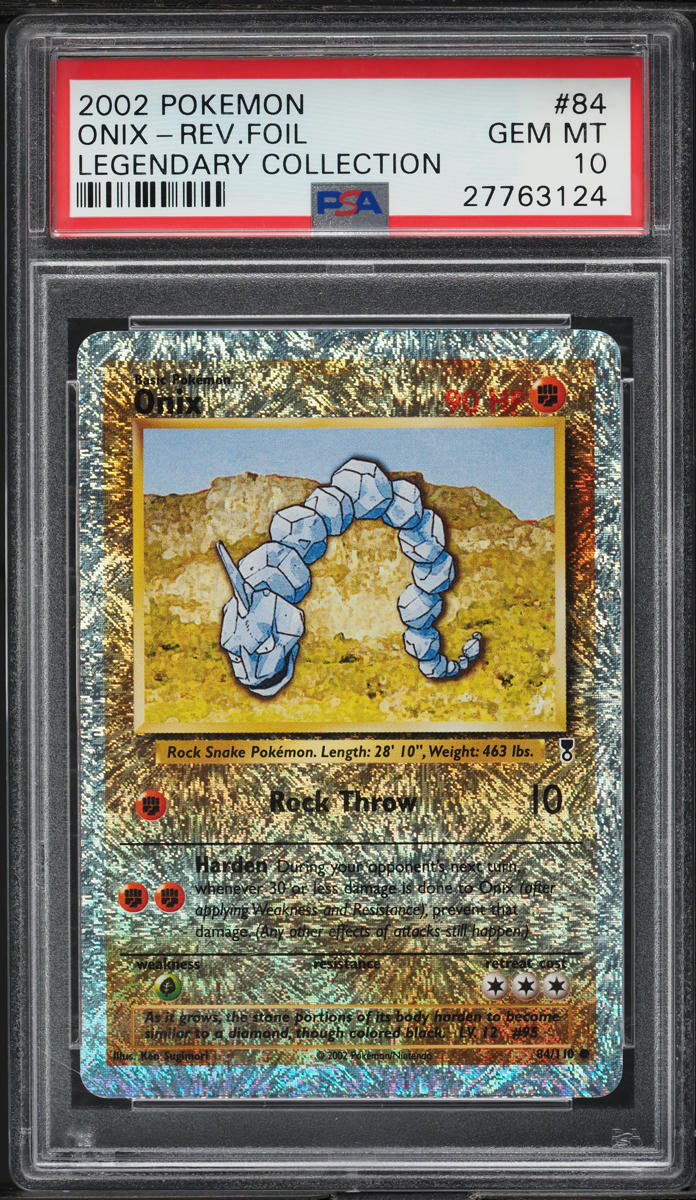 2002 POKEMON LEGENDARY COLLECTION REVERSE HOLO ONIX #84 PSA 10 GEM MINT