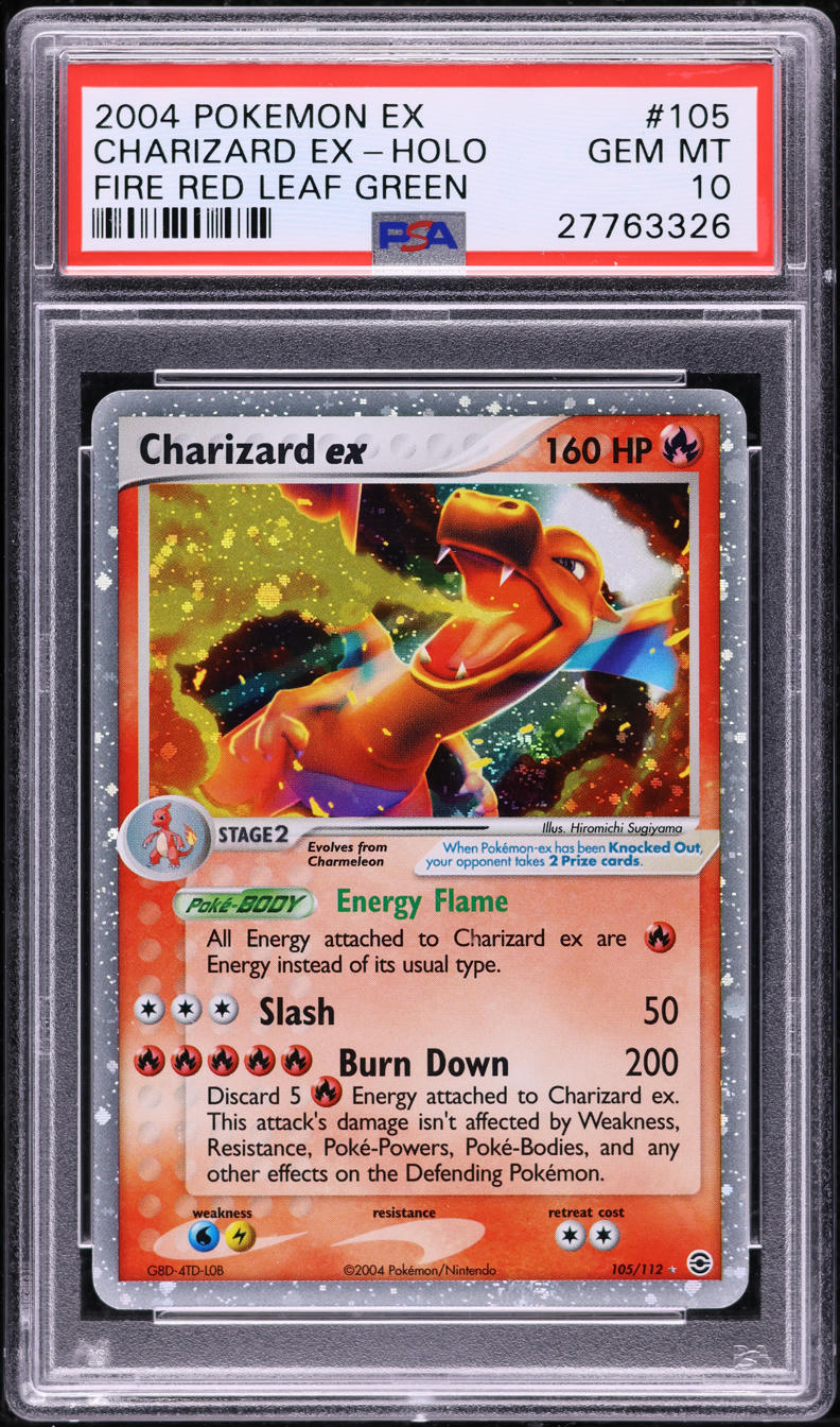 2004 POKEMON EX FIRE RED & LEAF GREEN HOLO CHARIZARD EX #105 PSA 10 GEM MINT