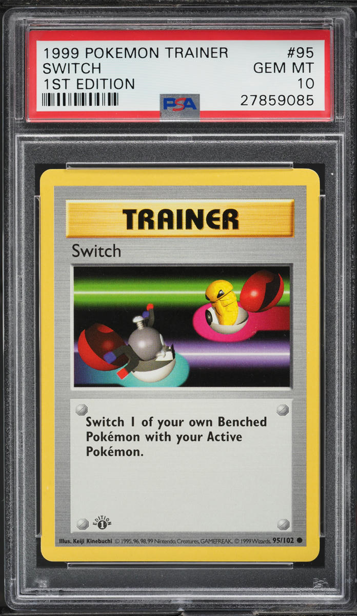 1999 POKEMON BASE SET SHADOWLESS 1ST EDITION SWITCH #95 PSA 10 GEM MINT