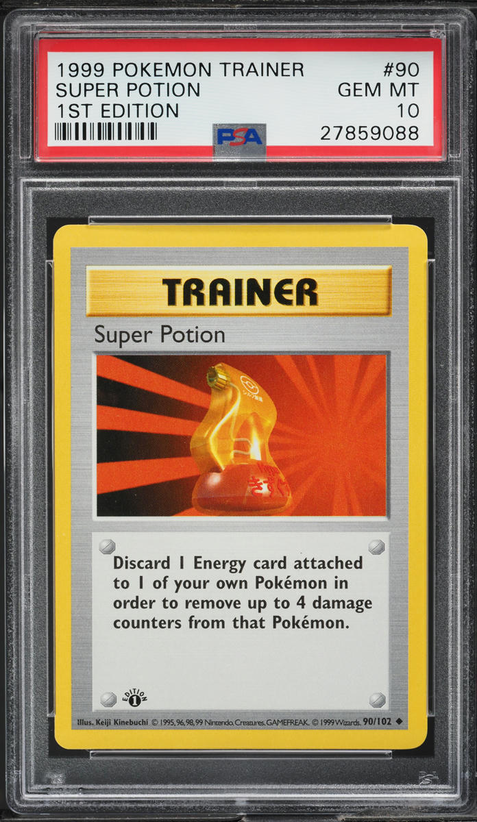 1999 POKEMON BASE SET SHADOWLESS 1ST EDITION SUPER POTION #90 PSA 10 GEM MINT