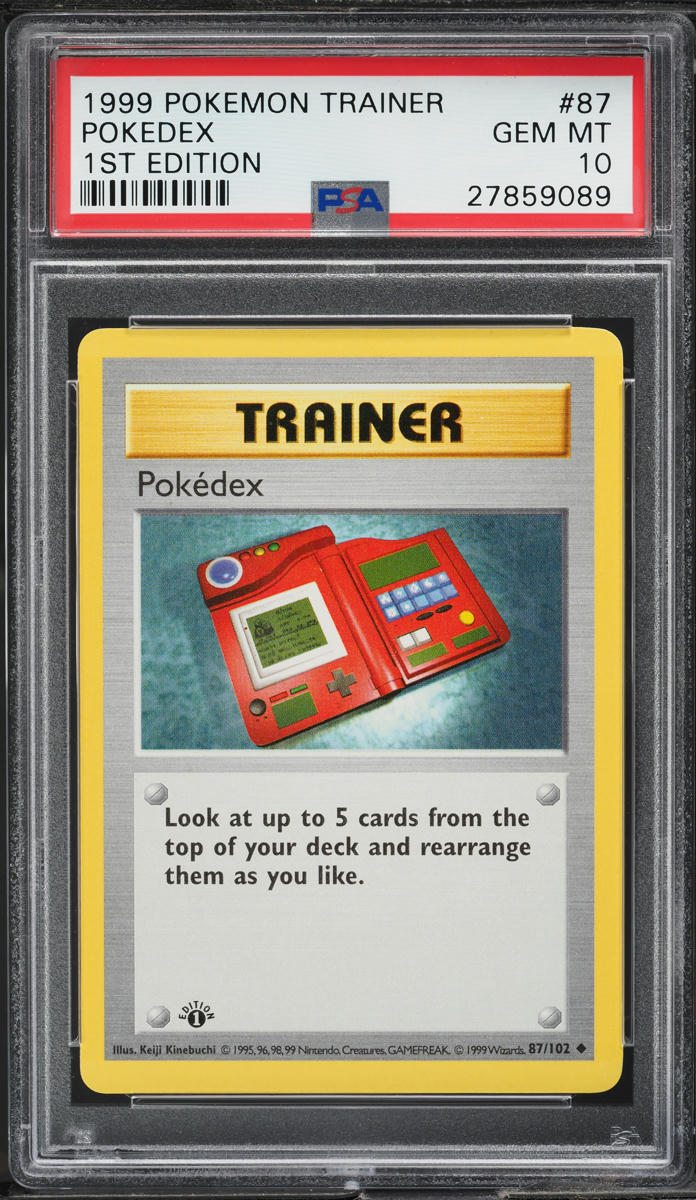 1999 POKEMON BASE SET SHADOWLESS 1ST EDITION POKEDEX #87 PSA 10 GEM MINT