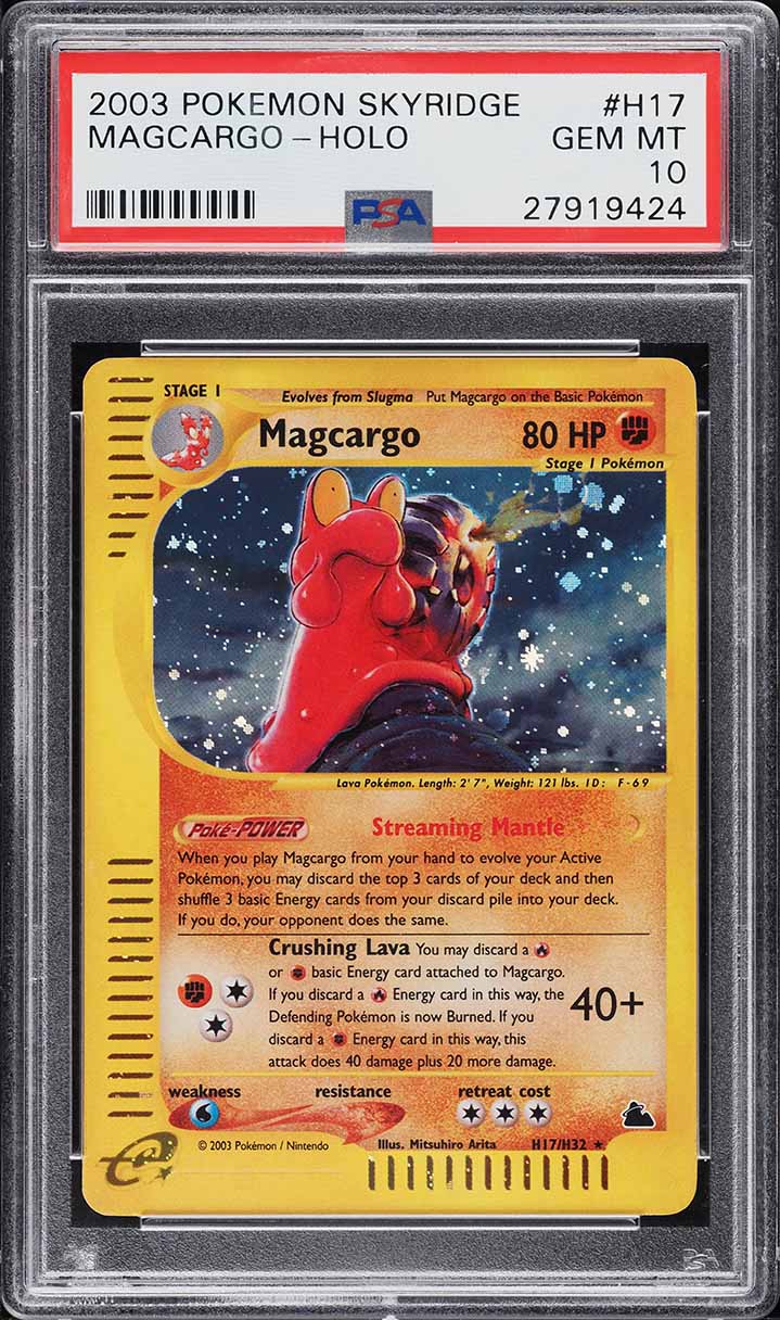 2003 POKEMON SKYRIDGE HOLO MAGCARGO #H17 PSA 10 GEM MINT