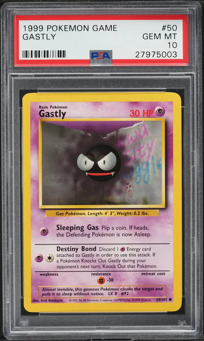 1999 POKEMON BASE SET GASTLY #50 PSA 10 GEM MINT