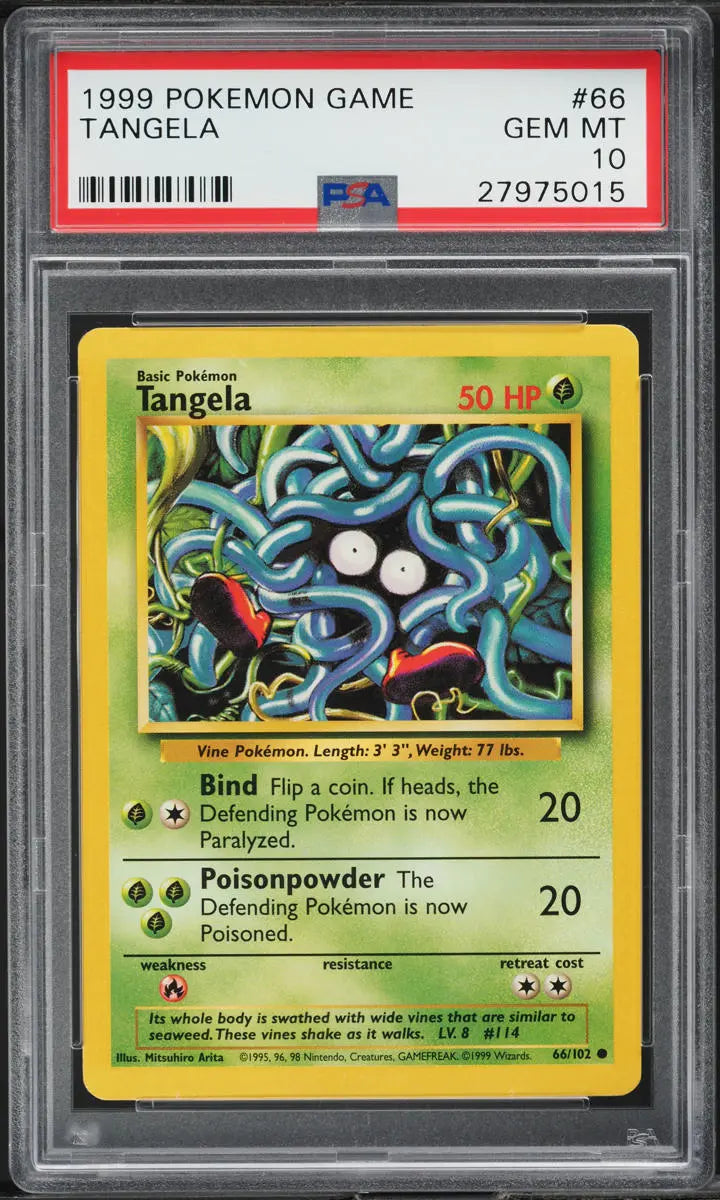 1999 POKEMON BASE SET TANGELA #66 PSA 10 GEM MINT