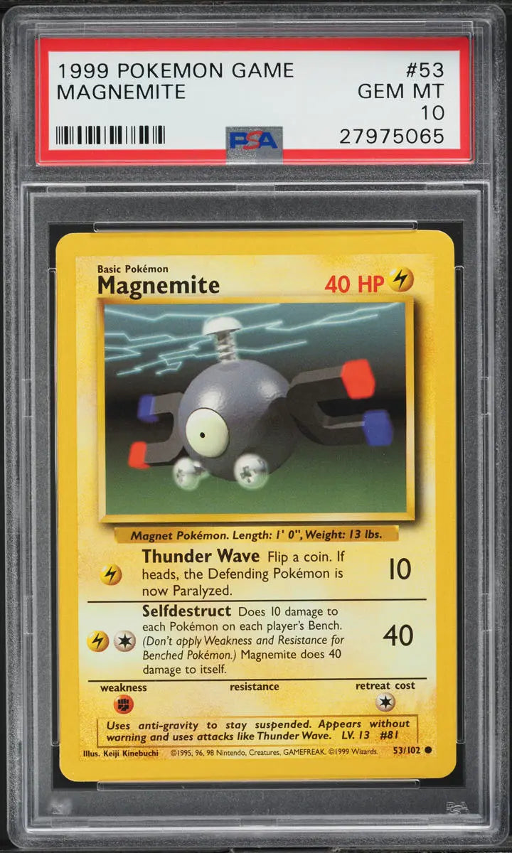 1999 POKEMON BASE SET MAGNEMITE #53 PSA 10 GEM MINT