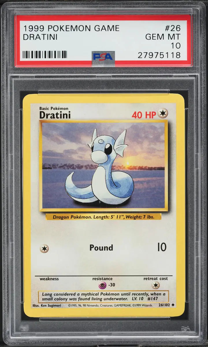 1999 POKEMON BASE SET DRATINI #26 PSA 10 GEM MINT