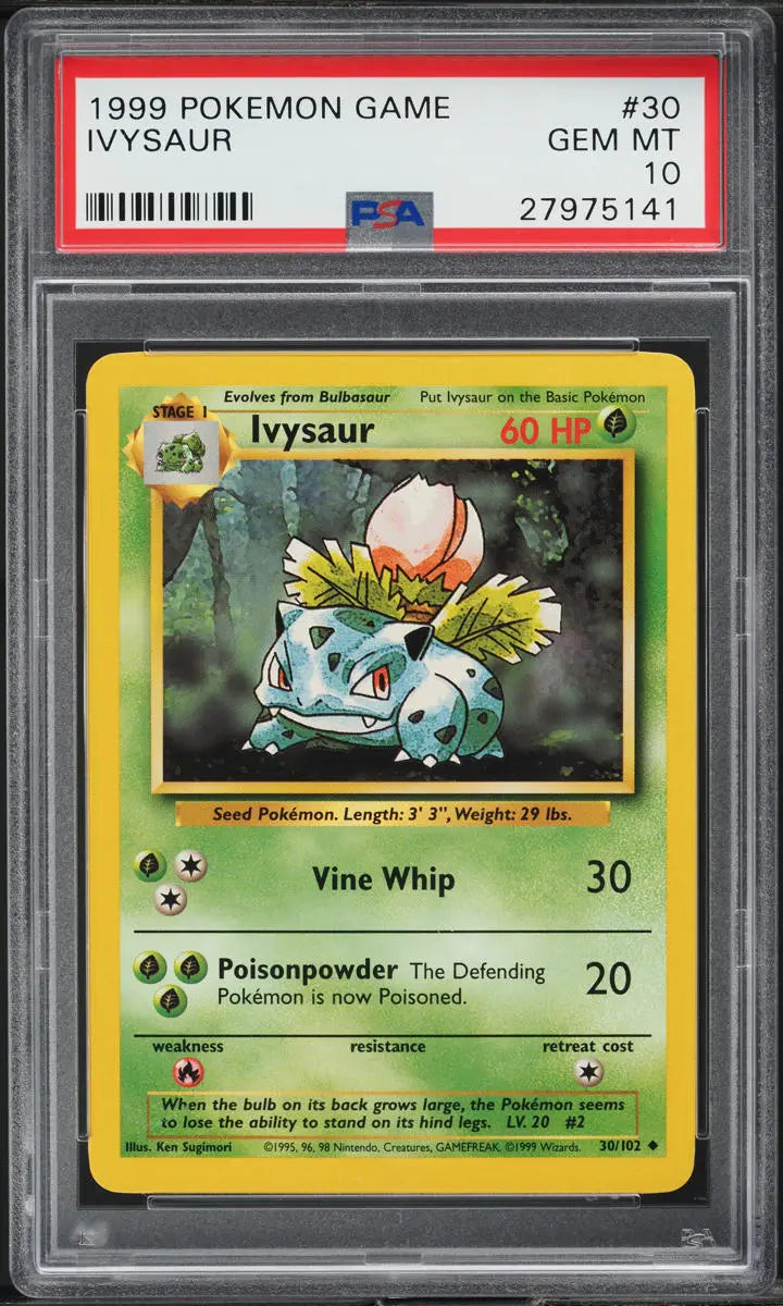 1999 POKEMON BASE SET IVYSAUR #30 PSA 10 GEM MINT