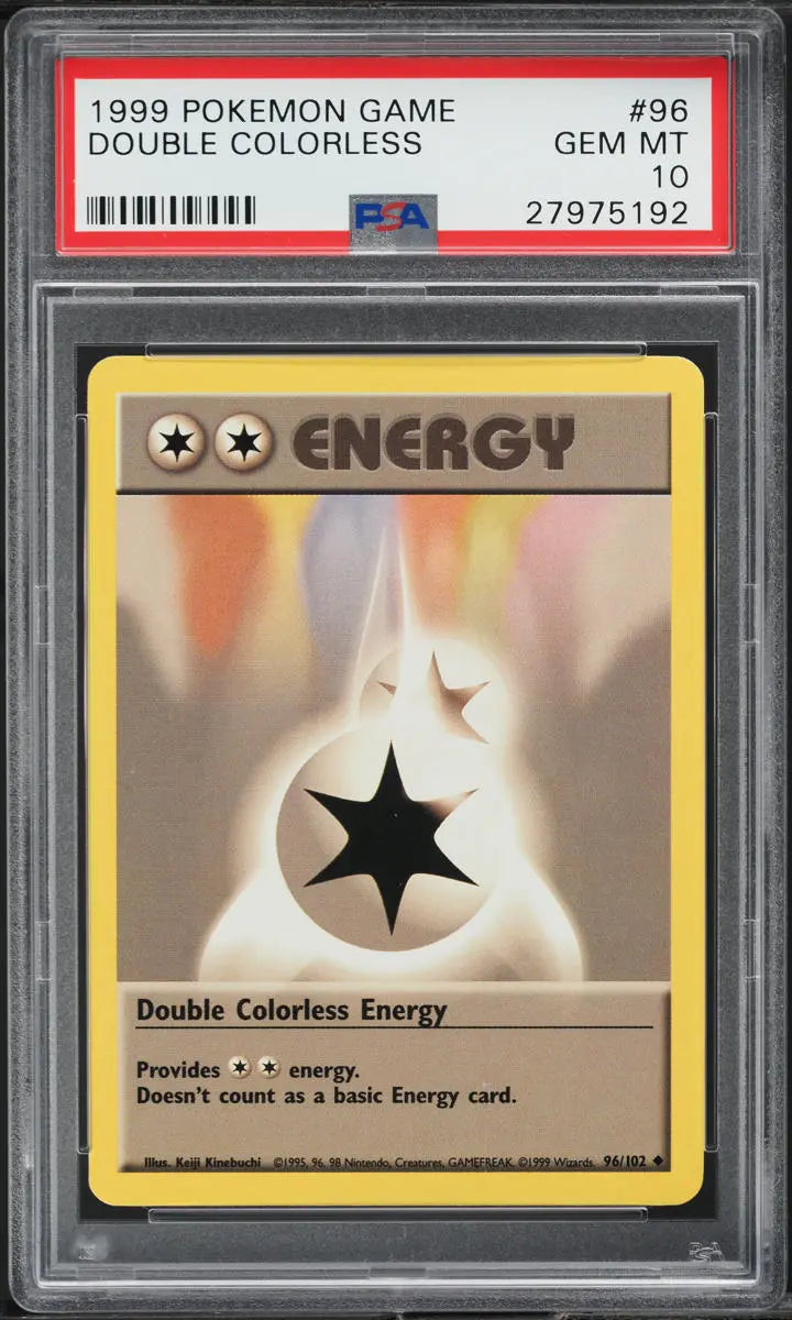 1999 POKEMON BASE SET DOUBLE COLORLESS ENERGY #96 PSA 10 GEM MINT