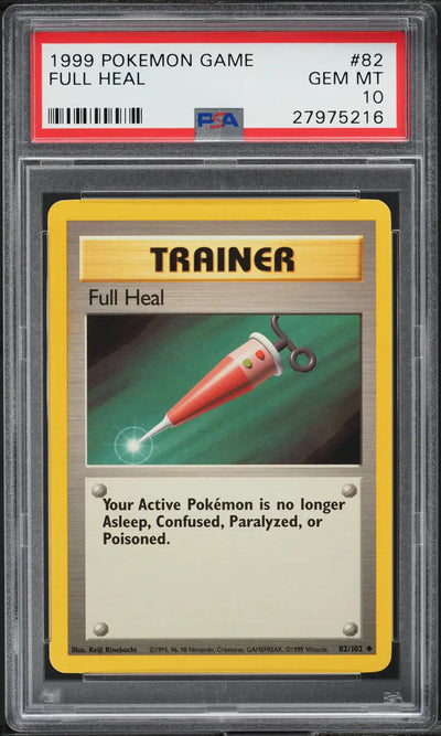 1999 POKEMON BASE SET FULL HEAL #82 PSA 10 GEM MINT