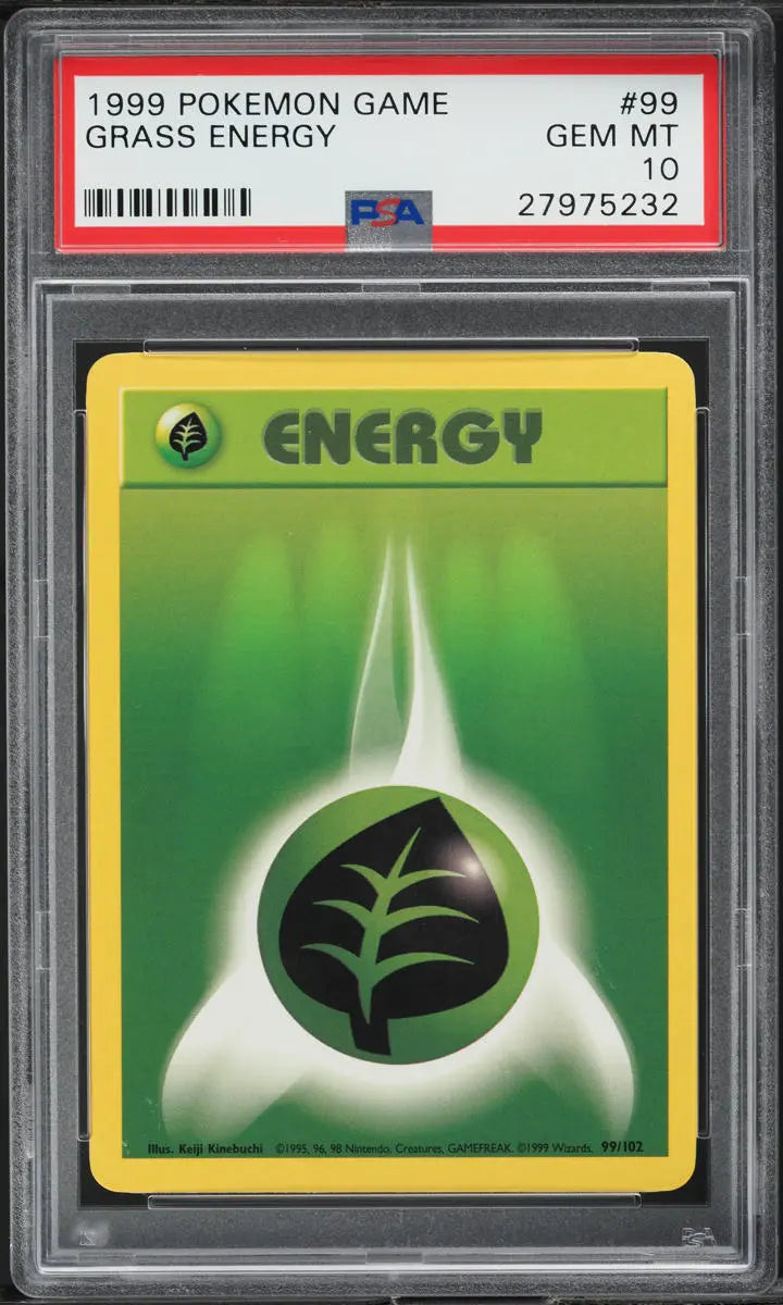 1999 POKEMON BASE SET GRASS ENERGY #99 PSA 10 GEM MINT