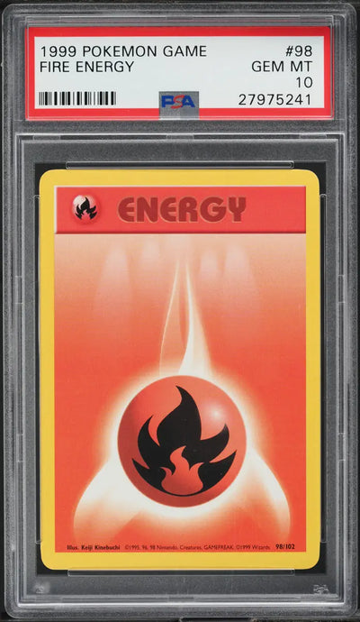 1999 POKEMON BASE SET FIRE ENERGY #98 PSA 10 GEM MINT