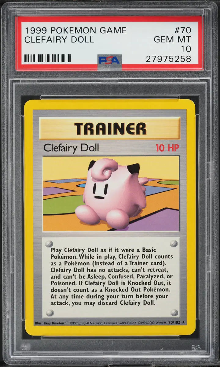 1999 POKEMON BASE SET CLEFAIRY DOLL #70 PSA 10 GEM MINT