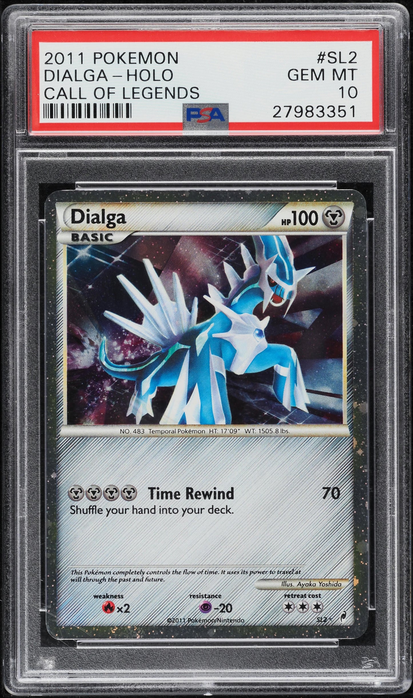 2011 POKEMON CALL OF LEGENDS HOLO DIALGA #SL2 PSA 10 GEM MINT