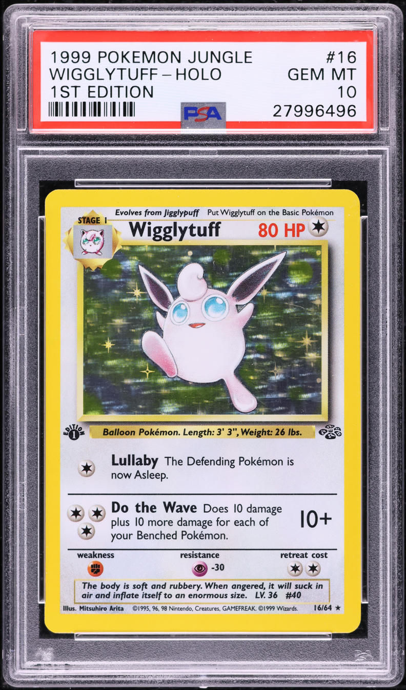 1999 POKEMON JUNGLE 1ST EDITION HOLO WIGGLYTUFF #16 PSA 10 GEM MINT