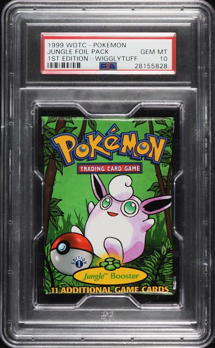 1999 POKEMON JUNGLE 1ST EDITION BOOSTER PACK WIGGLYTUFF ART PSA 10 GEM MINT