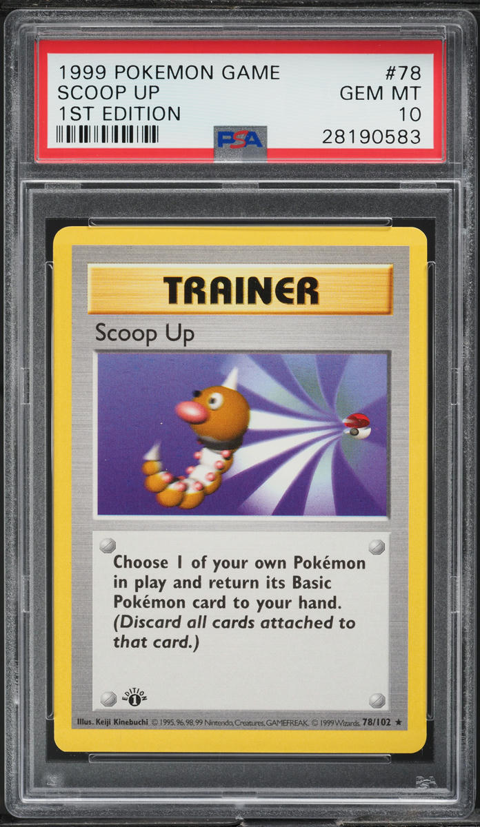 1999 POKEMON BASE SET SHADOWLESS 1ST EDITION SCOOP UP #78 PSA 10 GEM MINT